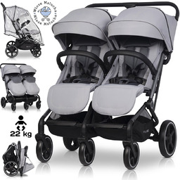 LEKKI WÓZEK BLIŹNIACZY EASYGO ECHO CLOUD GRAY +
