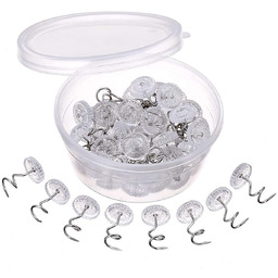 100 sztuk okrągłych przezroczystych głowic, z pudełkiem