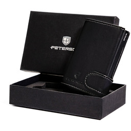 Portfel skórzany Peterson czarny RFID PTN 122611901 BLACK