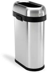 simplehuman Kosz na śmieci 50L OPEN SLIM- stal