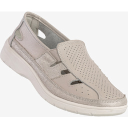 Półbuty Damskie Skórzane Buty Wsuwane Lekkie Szare Goodin