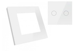 Włącznik dotykowy B-LINE szklany podwójny 2G1W biały panel+włącznik