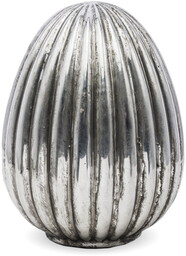 Jajko wielkanocne dekoracyjne srebrne 20,5x14,5x14,5 cm 128148