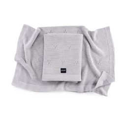 POOFI Kocyk bawełniany Paris kolor: jasny szary