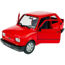 Welly Fiat 126P Czerwony 1:21 Samochód Nowy Metalowy