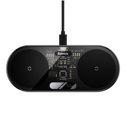 Baseus Digital LED Display podwójna ładowarka bezprzewodowa