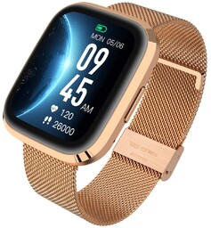 Garett - Złoty + Stal - Elegancki Smartwatch