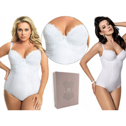 Modelujące BIAŁE body GORSENIA G184 LIVIA, 85F
