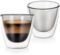 Szklanki termiczne z podwójną ścianką do kawy espresso