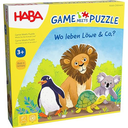 Game m. Puzzle - Wo leben Löwe &