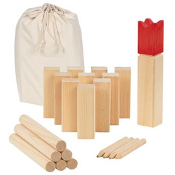 Drewniany Kubb w bawełnianej torbie 56324- Goki, zabawy