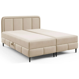 Elior Kremowe łóżko kontynetalne z podwójnym pojemnikiem -