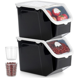 Pojemnik na warzywa i owoce z pokrywką czarny