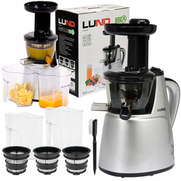 Lund Wyciskarka Wolnoobrotowa Do Soków 150W Srebrna +akcesoria
