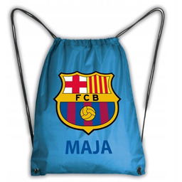 Niebieski Worek Plecak Szkolny FC Barcelona + IMIĘ