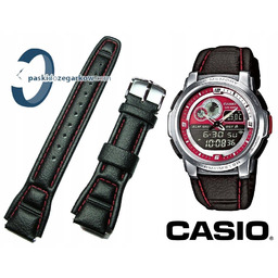Pasek do zegarka Casio AQF-102 AQF-102WL skórzany czerwona