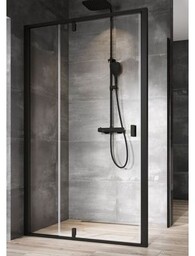 RAVAK 90O70300Z1 Ścianka prysznicowa NPSS-90 czarna, szkło Transparent