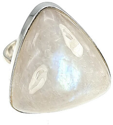 Kamień Księzycowy Olśniewający Pierścionek Srebro R10-29 Unikat Certyfikat