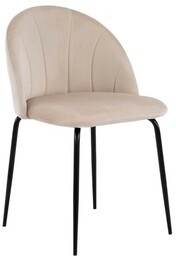 Krzesło tapicerowane THDC015-1 beżowy welur noga czarna