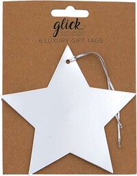 Glick Luksusowe etykiety na prezenty świąteczne, srebrna folia