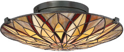 Quoizel Sufitowa lampa tiffany Victory QZ-VICTORY-SF okrągła brązowa