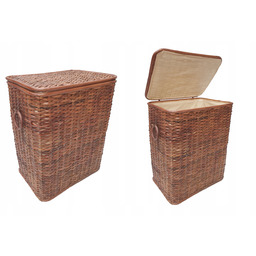 Kosz brązowy Kufer na Pranie rattan 54x45x31 cm