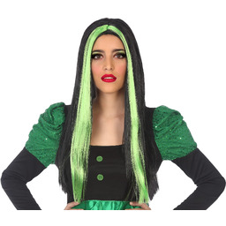 Atosa 39820 Peruka, uniseks, dla dorosłych, czarna/zielona, 60