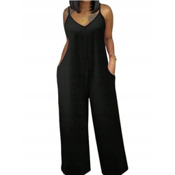 SHEIN PLUS SIZE KOMBINEZON DAMSKI CZARNY PROSTY 46