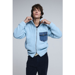 Dwustronnie rozpinany sweter z dzianiny