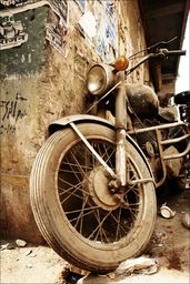 Stary motocykl - plakat Wymiar do wyboru: 20x30