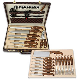 Herzberg, HGK25LB, zestaw 25 noży i sztućców