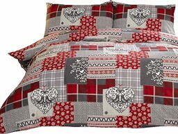 Alpine Patchwork 100% szczotkowana bawełna flanelowa serce poszwa