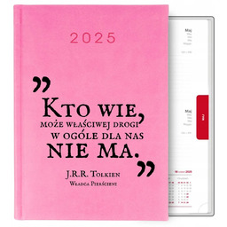 KALENDARZ RÓŻOWY A5 2025 PREZENT Z WŁADCA PIERŚCIENI