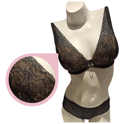 Lemax Aria Plunge biustonosz usztywniany czarno-beżowy - 80E