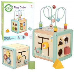 Drewniana Kostka Aktywności Multifunkcyjna Edukacyjna Sorter Woopie Green
