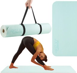 Mata do ćwiczeń i jogi TPE 6mm miętowo/szara