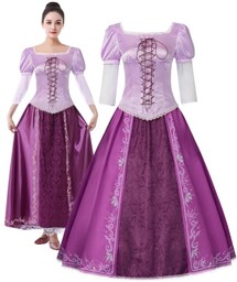 Strój Kostium Sukienka Roszpunka Zaplątani Cosplay Bal Karnawał