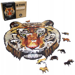 Puzzle Drewniane Tygrys w pudełku 140 elementów A4