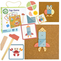 Drewniana Przybijanka z Młotkiem Układanka 20 wzorów 82