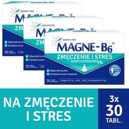 Zestaw 3x Magne-B6 Zmęczenie i Stres, 30 tabletek