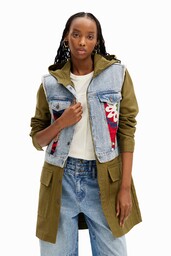 Parka hybrydowa z haftem 2 w 1