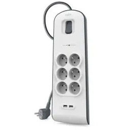 Belkin BSV604CA2M 6 gniazd 2m Szaro-biały Listwa antyprzepięciowa