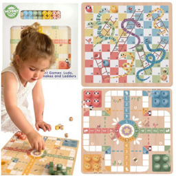 Gry Planszowe Logiczne 2w1 Ludo Chińczyk Węże Drabiny