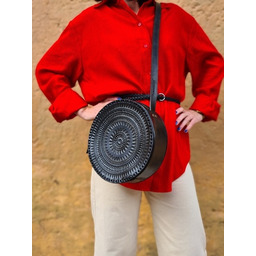 Pakamera Torebka skórzana ręcznie robiona góralska okrągła