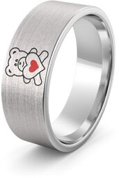 Obrączka srebrna z misiem - wzór Ag-386