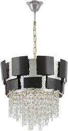 KLASYCZNY ŻYRANDOL KRYSZTAŁOWY CZARNO-CHROMOWANY MOLINA D40
