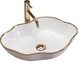 Rea Umywalka nablatowa Rea Pearl Gold Edge