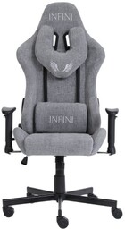 Fotel Gamingowy z tkaniny INFINI Luxor Light Gray