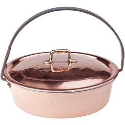 Pentole Agnelli miedziany rondel z uchwytem, średnica 26