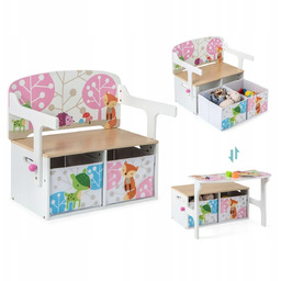 Biurko dla dzieci 3 w 1 Ławka ,